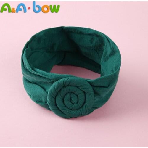 1pcs Wide Nylon Bow Headband with Rose Flower, Soft Elestic Wide Head wraps, Cute Nylon Turban Headband Girls Hair Accessories