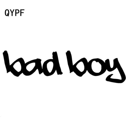 QYPF 15.5CM*4CM Funny English Alphabet Bad Boy Vinyl Car-styling Car Sticker Decal Black Silver C15-1928