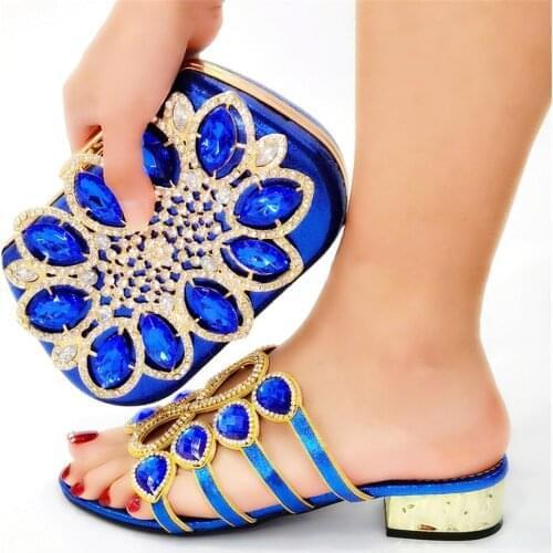 Slippers Luxury 2021 Design Arrival Nigerian Fashion Ladies Shoes and BagsWith Colorful Decoration for Party