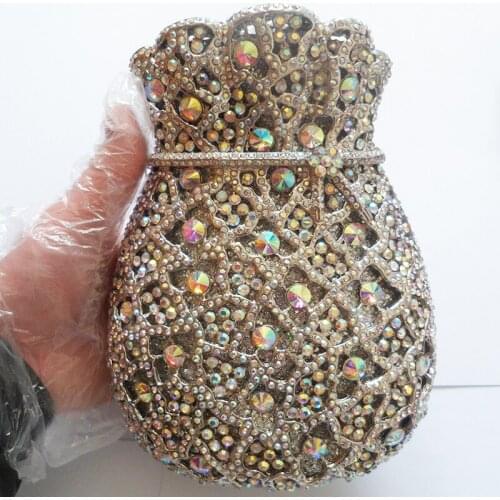 Luxury AB Rhinestone 7 Colors Money Clutch Fashion Women’s Crystal Diamond Clutches Best Designer Ladies Phone Shoulder Handbags