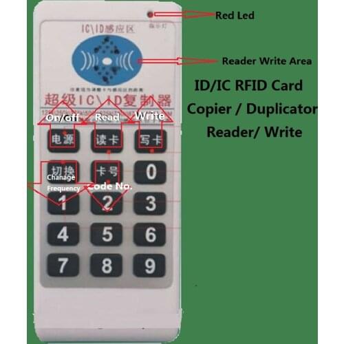 Handhold 125Khz / 13.56MHZ ID/ IC RFID Card Copier Duplicator Reader Write 9 Frequecny Compatible M4305 5200 8800 T5577 UID
