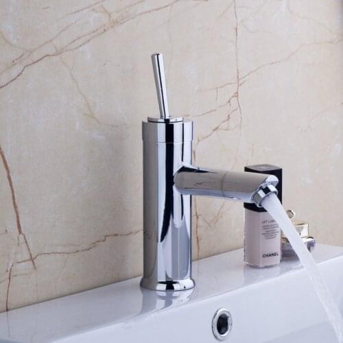 Monite Bathroom Basin Faucet Modern Design Rotatble Water Spout Chrome Polished Sink Mixer Tap Hot and Cold Taps Deck Mounted