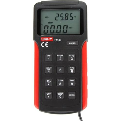 UNI-T UT361 UT362 Profession Digital Wind Speed Meter Tachometer Anemoscope 2-30m/s Split Type Anemometer with Data storage