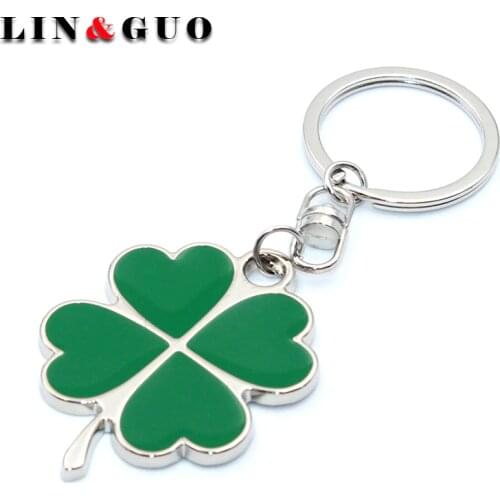 High Quality Keychain Fashion Creative Beautiful Four Leaf Clover Steel Lucky Keyring For alfa romeo 159 147 156 giulietta 147
