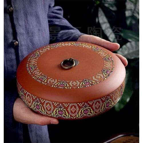 YiXing Tea Biscuit Box Jar Storage Holder Kitchen Sweetmeats Candies Cans PuEr Teaware Tea Caddies Tin Containers Storage Box