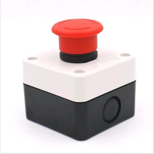 1Pcs XB2-BS542 Emergency Stop Push Button Switch Station Red Sign Mushroom Normally Closed NC