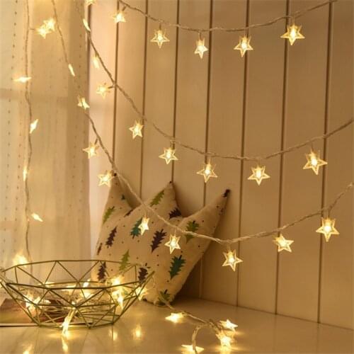 10/20LED Star Light String Twinkle Garlands Battery Powered Lamp New Year Christmas Decorations for Home Xmas Tree Fairy Lights