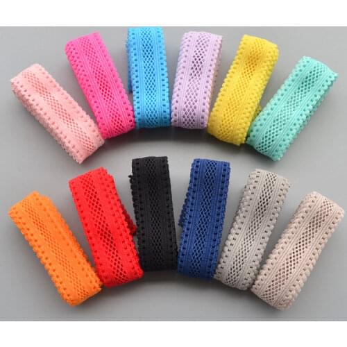 18mm Gridding Elastic Band Multirole Fold Over Elastic Ribbon Band for Sewing Ties Hair Accessories Waist Garment Accessor 1Yard