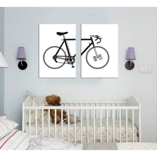 2 pcs Modern Bikes Wall Art Canvas Painting Wall Pictures For Living Room Nordic Decoration Wall Decor for kids bed room