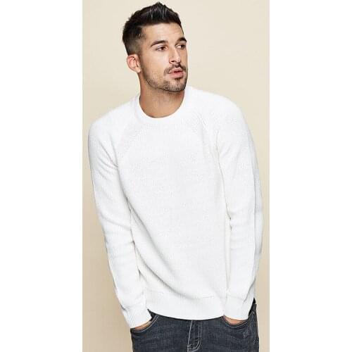 2020 Spring Cotton Plain Black White Sweater Men Pullover Casual Jumper For Male Brand Knitted Korean Style Clothes