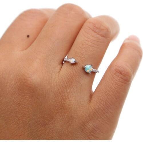2019 Direct Selling Special Offer Party Star Anillo 100% 925 Silver Cz Fire Opal Open Adjust Fashion Women Girl Dainty Ring