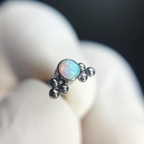 30Pc/Lot Opal Daith Piercing 16G Internal Thread Labret Lip Rings Earrings Piercing Helix Tragus Cartilage Sung Conch Jewelry