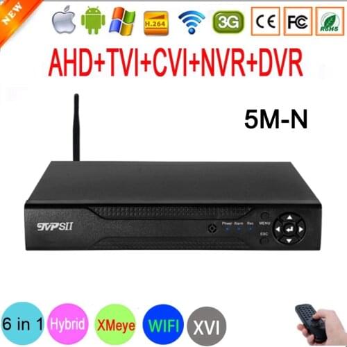 5MP Surveillance Camera Xmeye 5M-N Hi3521D H265+ 16CH 16 Channel 8CH 8 Channel 6 in 1 Hybrid NVR CVI TVI AHD WIFI CCTV DVR