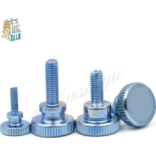 50pcs M3 Carbon Steel thumb screw with collar round head with knurling manual adjustment screws bolt GB834 M3*(6/8/10~30) MM