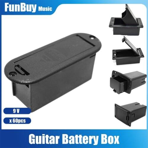 60pcs Active Guitar Pickup Battery Box 9 Volts 9V Guitar Battery Case Holder Cover Replacement