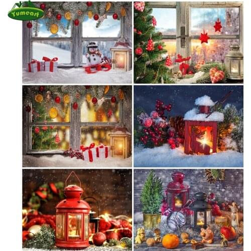 Diamond Painting By Number Christmas Beaded Embroidery Diamond Mosaic Landscape Picture Rhinestone Winter Needlework Handicraft