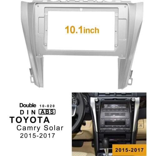 2Din Car DVD Frame Audio Fitting Adaptor Dash Trim Kits Facia Panel 10.1" For Toyota Camry Solara2015-17 Double Din Radio Player