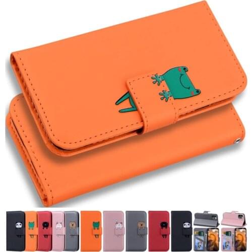 Panda Frog Cat Rabbit Dog Phone Bags For Case Samsung Galaxy S7 Edge S8 Plus S8+ S20FE A21S Gilr Boy Wallet Magnetic Cover D22G