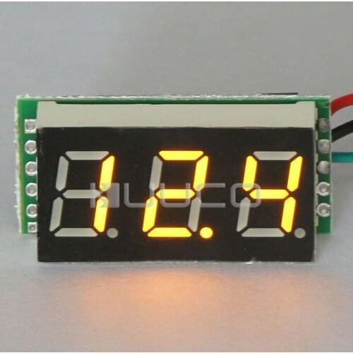 5 PCS/LOT Digital Voltage Meter DC 0~100V Voltmeter 0.4" Yellow Led Display Volt Meter DC 12V 24V Voltage Tester/Monitor