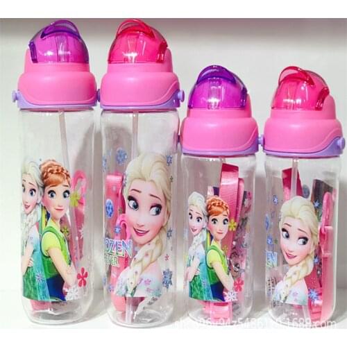 Disney mickey mouse cup Childrens water cups with straws summer leak-proof plastic water bottle Frozen Elsa baby sippy cups