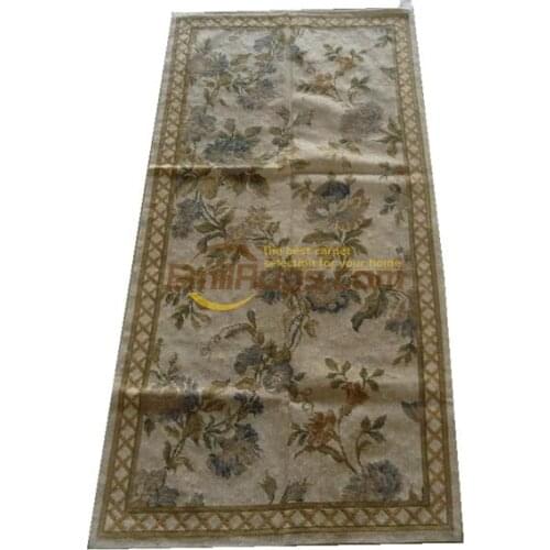 Designer Throw Hand Stitched Needlepoint Art Woven Sofa Floor Use Vintage Modernism Wool Rug Carpet