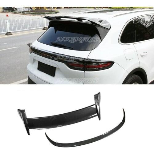 For Porsche Cayenne 2018-2021 Glossy Carbon Look Rear Trunk Spoiler Wing Trim Car modification Auto parts