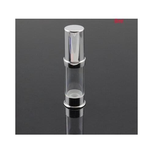 5ML airless bottle transparent body w silver top/bottom f serum/lotion/emulsion/foundation sample test Refillable Bottles