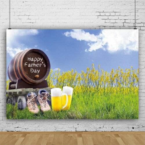 Meadow and Train Happy Fathers Day Backdrop Photography Background Baby Shower Celebration Photo Booth Studio Decor