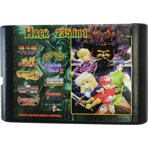 Heck 235 in 1 Game Cartridge 16 Bit MD Game Card for Sega Mega Drive for Sega Genesis 2G Capacity