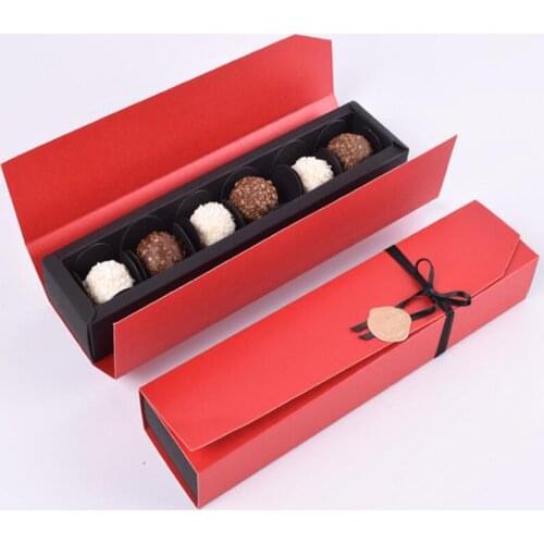 Wedding Valentines Day Birthday Party Candy Box Black/Red Chocolate Paper Box Gift Packaging Boxes LX8648