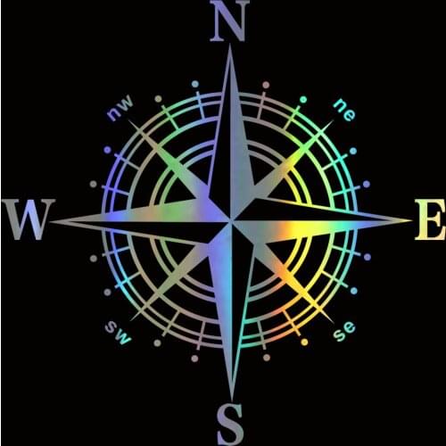 DecalsMe Car Stickers NSWE Compass Art Car Decal Reflective 3D Vinyl Sticker On Car Design Navigate Car Styling Accessories 15cm