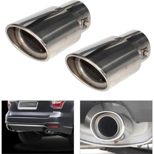 DWCX 2Pcs 2.5" 63mm Stainless Steel Chrome Car Exhaust Tail Muffler Rear End Tip Pipe for Subaru Forester 2008 2009 2010 - 2012