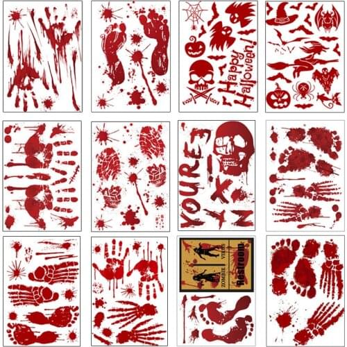 Wall Stickers Ghost Pumpkin Bat Stickers Halloween Decorations for Home Horror Finger Foot Sticker Halloween Decoration Props