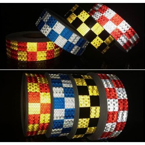 10Roll Wholesal Car Styling Reflective Sticker For Car Reflective Conspicuity Tape with Yellow/Black/White/Red/Blue Colors