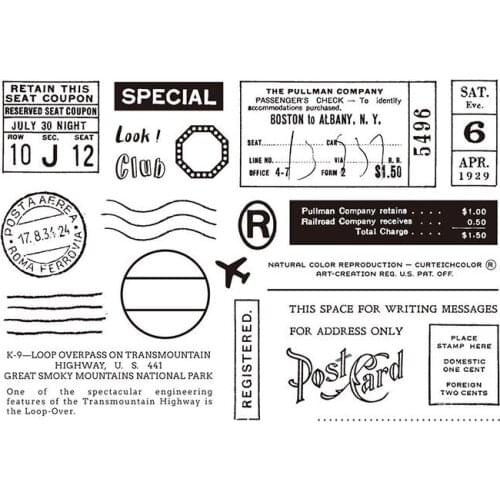 Postcard stamp Clear Stamp for Scrapbooking Transparent Silicone Rubber DIY Photo Album Decor A353