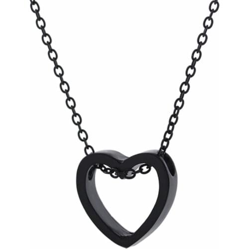 Korean Version Of The Hollow Heart Couple Stainless Steel Necklace Valentines Day Women Jewelry Gift Necklaces & Pendants