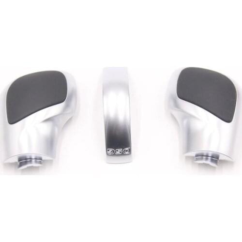 Chrome Matt With Leather Shift Knob Gear Side Cover For VW Golf 6 7 R Passat B7 B8 CC R20 Jetta MK6