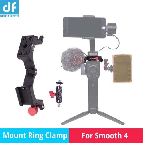 DIGITALFOTO ANT Microphone Mount Clamp Cold Shoe Adapter Ring Compitiable Zhiyun Smooth 4 3-axis Gimbal Mounting Accessories Mic