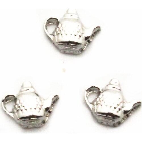 Wholesale 10pcs/lot Charms kettle Floating Charms for Floating Memory pendant charms Lockets DIY Jewelry