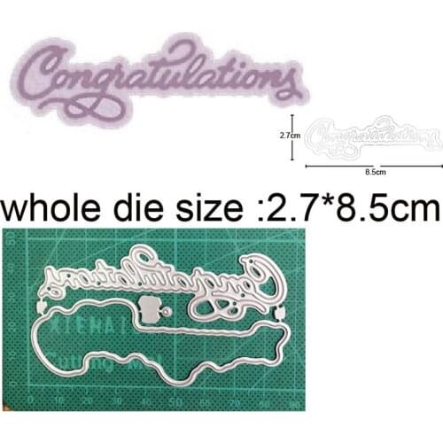 Letter Congratulation New 2021 Metal Cutting Dies for Scrapbooking Paper and Card Making Decorative Embossing Die Cut Craft dies