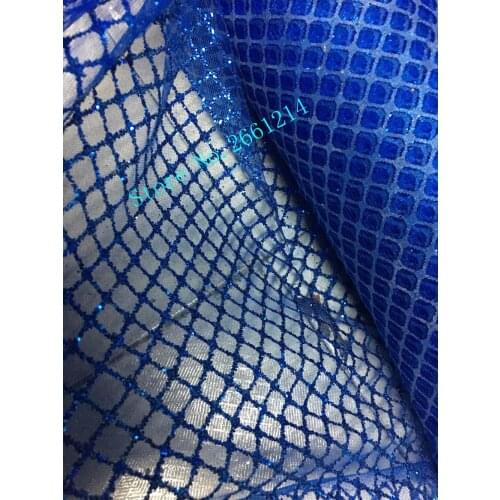 On sale sequins lace fabric African French net Lace Fabric for party dress BZL-11866 with glued glitter