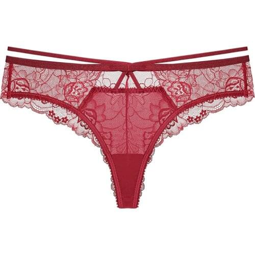 Sexy Womens Underwear Strappy Panties For Women Lace Thong Style Lingerie Cotton Crotch
