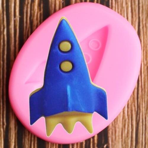 3D Rocket Silicone Mold Spaceship Baby Birthday Fondant Cake Decorating Tools Cookie Baking Candy Clay Chocolate Gumpaste Moulds