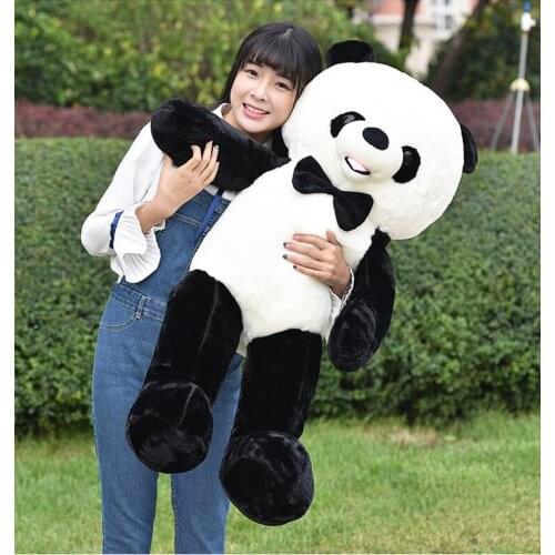 Lovely new plush bow panda toy high quality panda doll gift about 100cm 2708