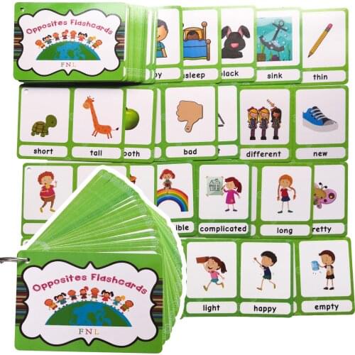 Synonyms Antonyms English Word Learning Card Flashcards Games Puzzles for Kids Children Baby Juguetes Educativos Toys Kids Game