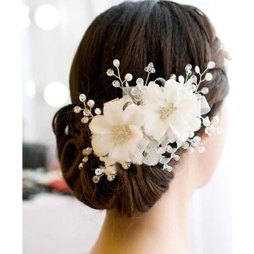 Wedding Flowers Pin accessories stunning crystal pearls beading bridal hats hand made wedding hair accessories bride Headpieces