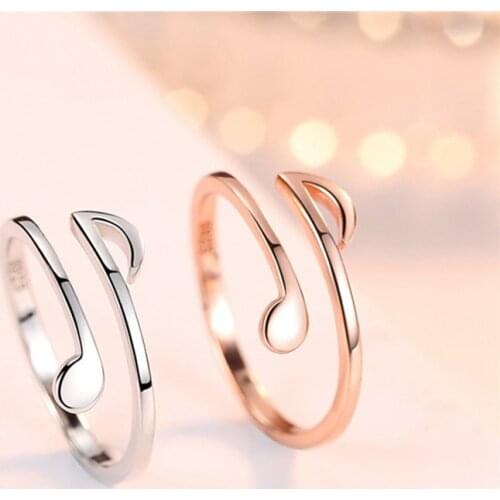 Anillo femenino With Musical Notes Simple Style WomenS Rings Fashion Jewelry Adjustable Ring