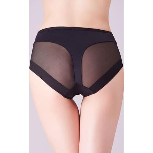 Sexy Mesh Breathable Women Panties High Elastic Control Briefs Seamfree High Quality Underwear Seamless Solid Mid-Rise Lingerie