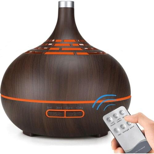 400ml Wood grain Ultrasonic Air Humidifier APP WiFi Control Mist Maker Aroma Essential Oil Diffuser LED Night Light