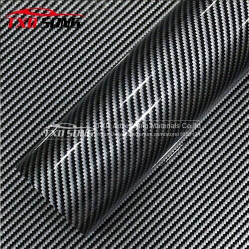 10/20/30/40/50/60X152CM/LOT Premium 2D balck silver Glossy Carbon Fiber Vinyl Film Auto Wrapping Vinyl Wrap Foil Car Sticker